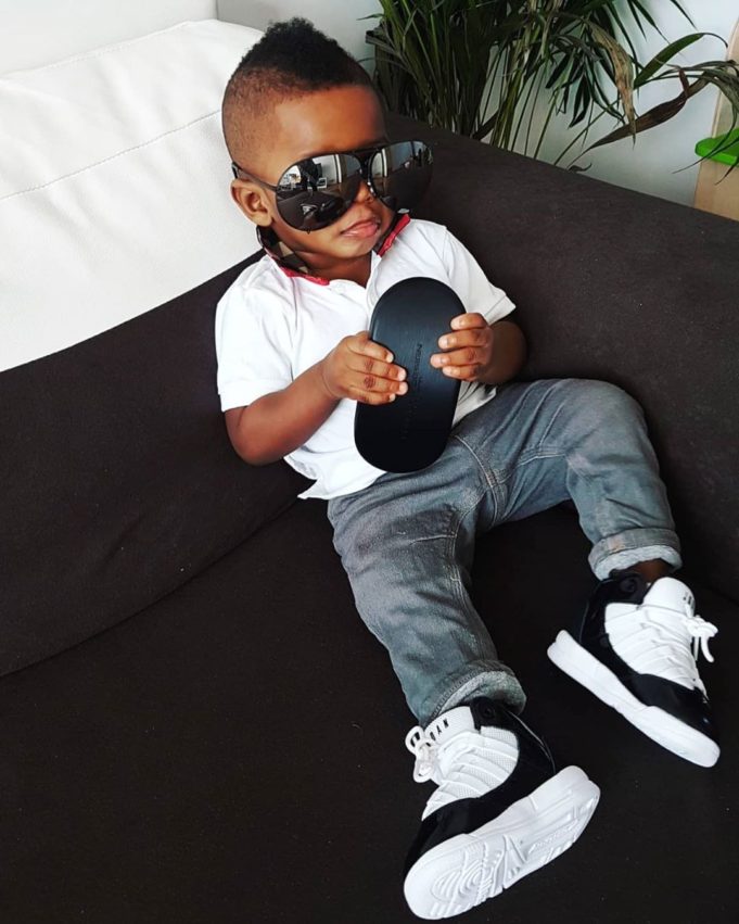 Actor, Jim Iyke shares cute photo of his son rocking his shades
