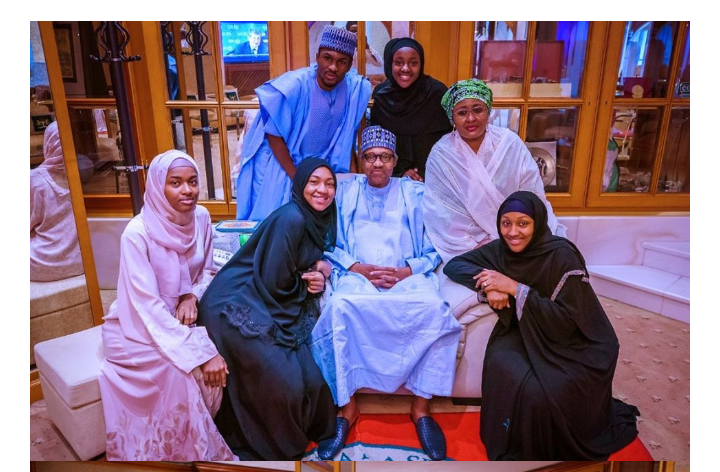 President Buhari Celebrates Eid-El-Fitr With His Immediate Family In The Statehouse (Photos)