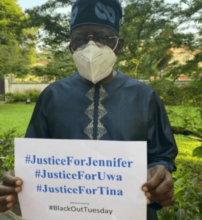 APC National Leader, Bola Tinubu Joins The Campaign For Justice For Uwa, Tina And Jennifer (Photo)
