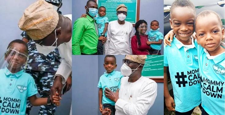 Mommy Calm Down’ Boy And His Family Meets Lagos Governor, Jide Sanwo-Olu (Photos)
