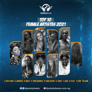 Top 10 Female Artiste In Nigeria