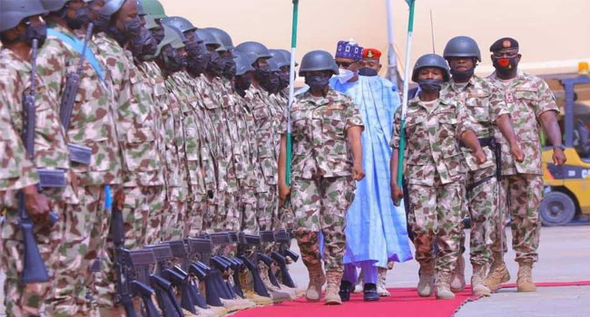 Buhari Visits Borno, Addresses Troops Fighting Insurgency