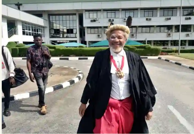 Lawyer, Malcolm Omirhobo, Appears In Traditional Outfit At Supreme Court 
