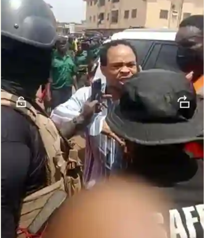 Prophet Odumeje slapped and pushed away by security operatives as Anambra state government demolishes his church (video)