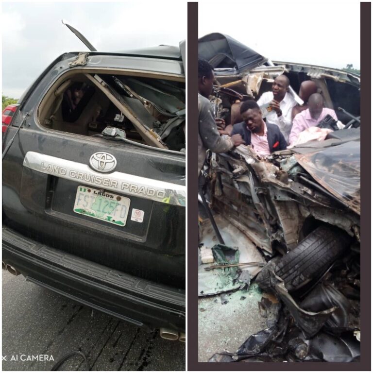 Popular Gospel artiste Dunsin Oyekan involved in a ghastly motor accident – see pictures