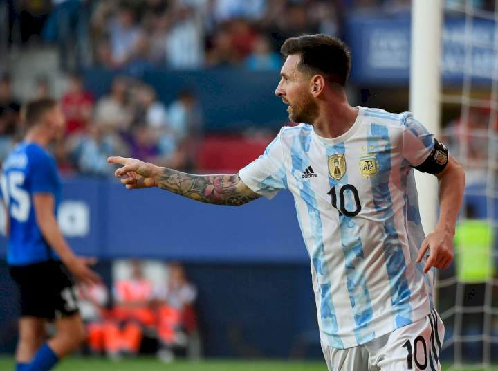 Messi reacts as Argentina beats Jamaica