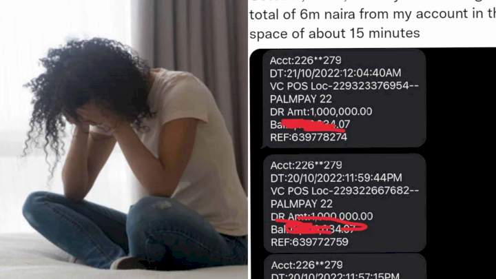 Lady cries out after N6M vanished from her account