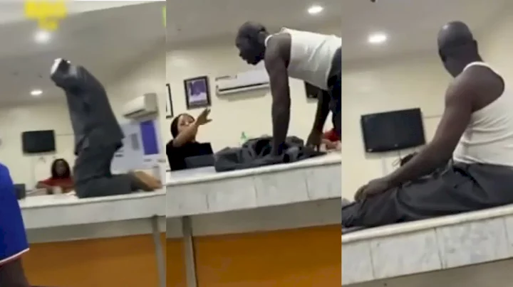 Man creates scene in bank after N1.5M reportedly vanished from his account (Video)