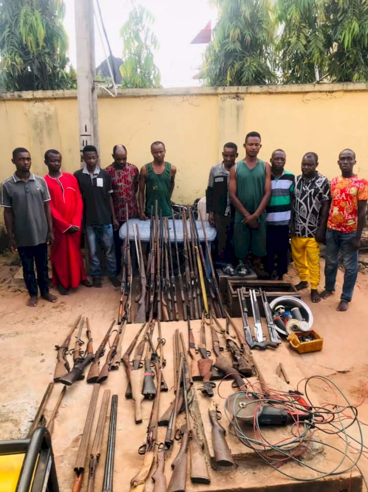 Police arrest 10 suspected gunrunners in Delta State, recover 42 locally made guns