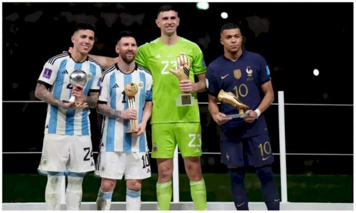 Qatar 2022: Mbappe, Messi others win awards after World Cup final (Full list)