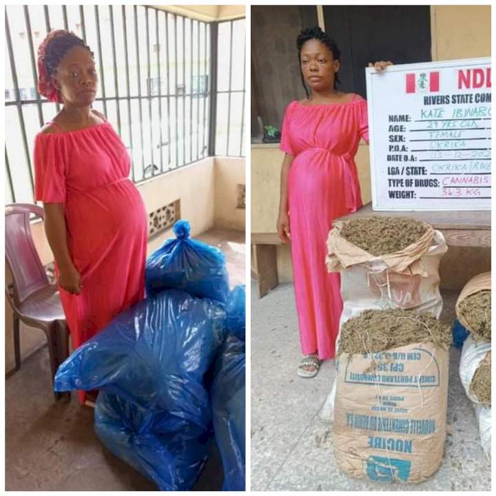 NDLEA arrests pregnant woman with 34.4kgs of cannabis in Rivers State