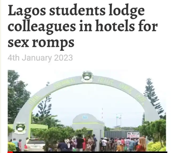 FGC Ijaniki, Lagos Students Lodge Colleagues In Hotels For Sex Romps