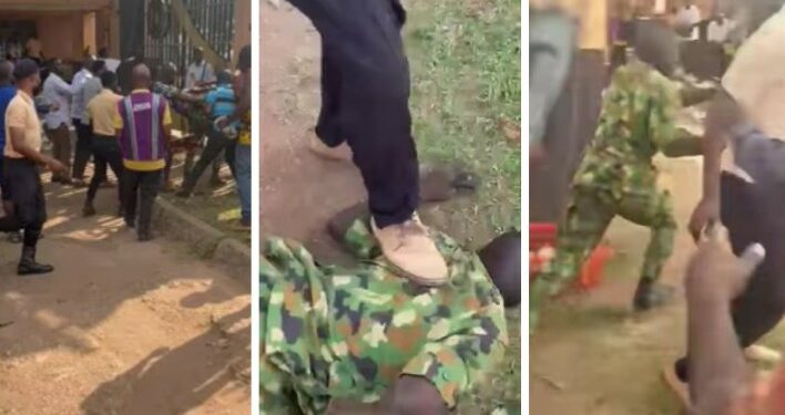 Soldiers And UNIBEN Students Engage In Brawl Over Who Should Use ATM (Watch Video)