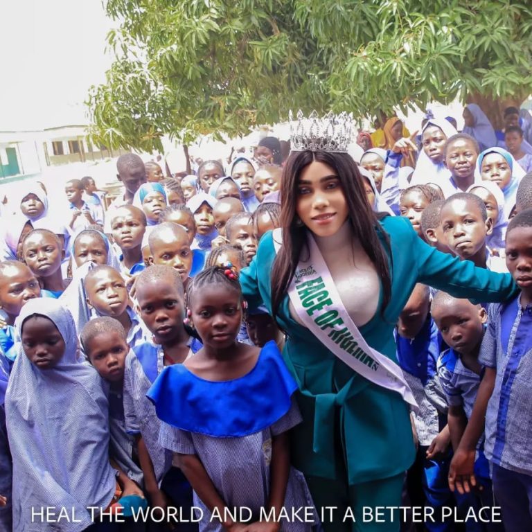 Face of Nigeria Queen, Tracy Solomon donates desks, chairs to school in Taraba