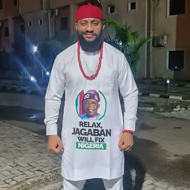 Yul Edochie Declares Full Support For Tinubu, Adorns Cloth With His Image
