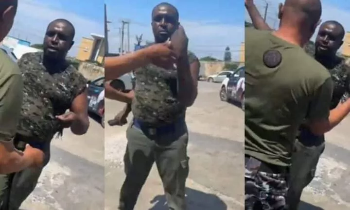 Army officer punches lady on chest; accuses her of being a prostitute during argument at fuel station (Video)