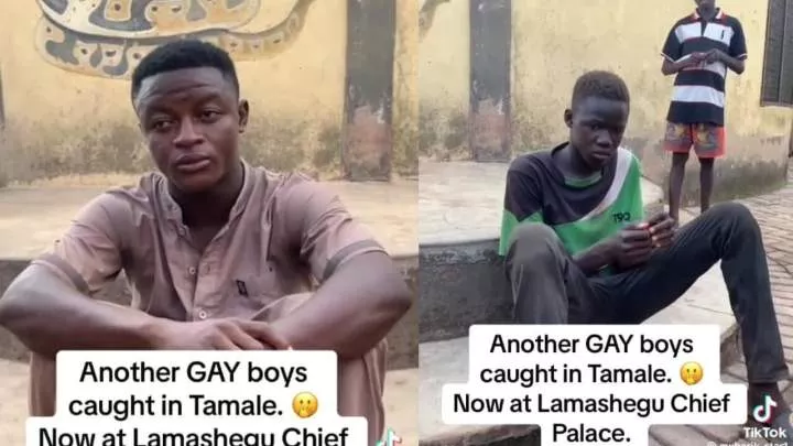 Two gay men paraded around after being caught allegedly trying to make love (Watch Video)